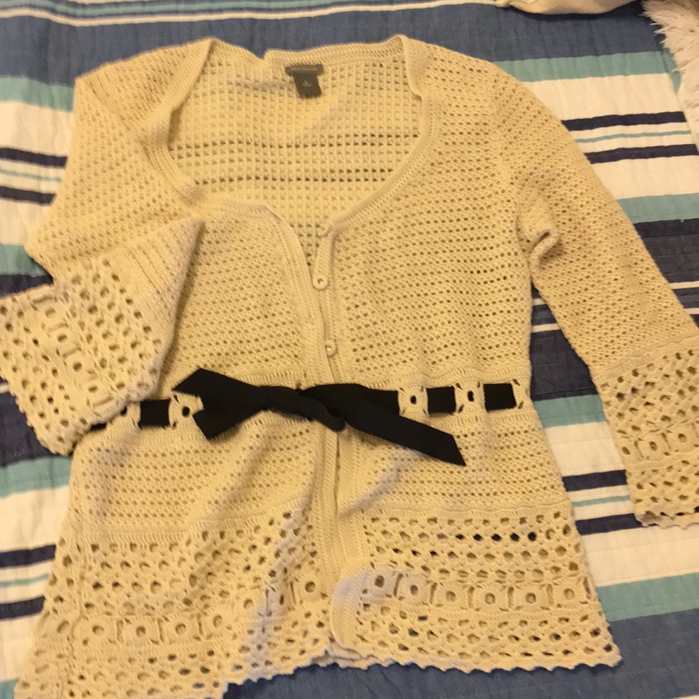 Ann Taylor ivory cardigan